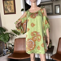 Voom Silk Pullover Cold Shoulder Dress