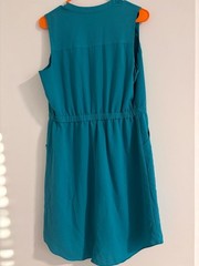 Apt. 9 Sleeveless Drawstring Waist Utility Shift Dress in Teal
