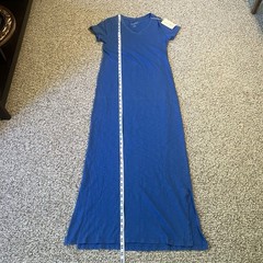NWT Universal Thread Womens Maxi T-Shirt Dress Size XS Short Sleeve Blue Cotton