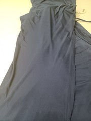 Staud Julius High Slit Gown Size XS Women Open Back Cowl Halter Neck In Navy