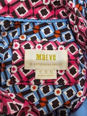 Maeve by Anthropologie Buckley Geometric Fit & Flare Mini Dress Pockets Size 8
