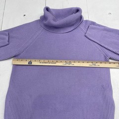 Women&rsquo;s Purple Jnit Turtleneck Long Sleeve Pocket Sweater Dress Size Large