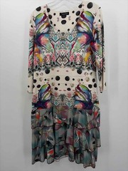 Pre-Owned Tango Mango Ivory Size Medium Knee Length Long Sleeve Dress