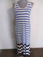 Vineyard Vines Engineered Stripe Maxi Tank Dress Pima Cotton Blend Coastal XS