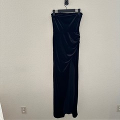 BHLDN Luella Black Velvet Strapless Maxi Dress – Gala Formal – S