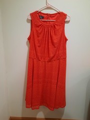 Covington Size 16w Zip Up Sleeveless Orange Dress Pretty Cute Midi Special Occas