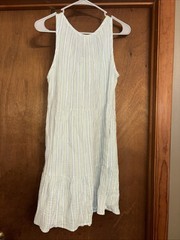 Universal Thread Blue White Striped Tiered Summer Beach Dress Size S