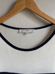 LOFT Wool Blend Striped Navy & Cream Sweater Dress Size Medium