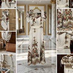 Exquisite Floral Patterned Gown, Premium Quality, Elegant Romantic Style Size Sm