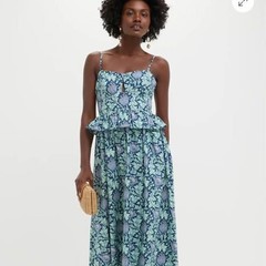 Tuckernuck NWT $188 hyacinth house blue floral Maeve midi dress wedding guest