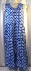 D&Co Blue Geometric Tiered w/Pockets Sleeveless Midi Dress Size PXL
