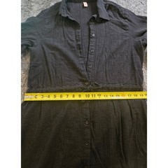 Jantzen Classics Womens Black Textured Gauze Button Front Drawstring cover up L