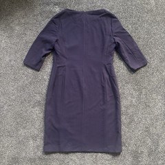 BOSS Hugo Boss Womens Purple Sheath Dress 3/4 Sleeve Button Detail Career Midi
