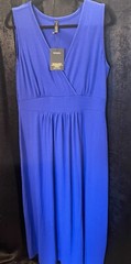 NWT WOOSEA Women XXL Sleeveless Deep V Neck Loose Long Maxi Dress Royal Blue