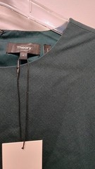 $448 NWT Theory Stretch Wool Long Sleeve Dark Green Sheath Any Occasion Dress 4