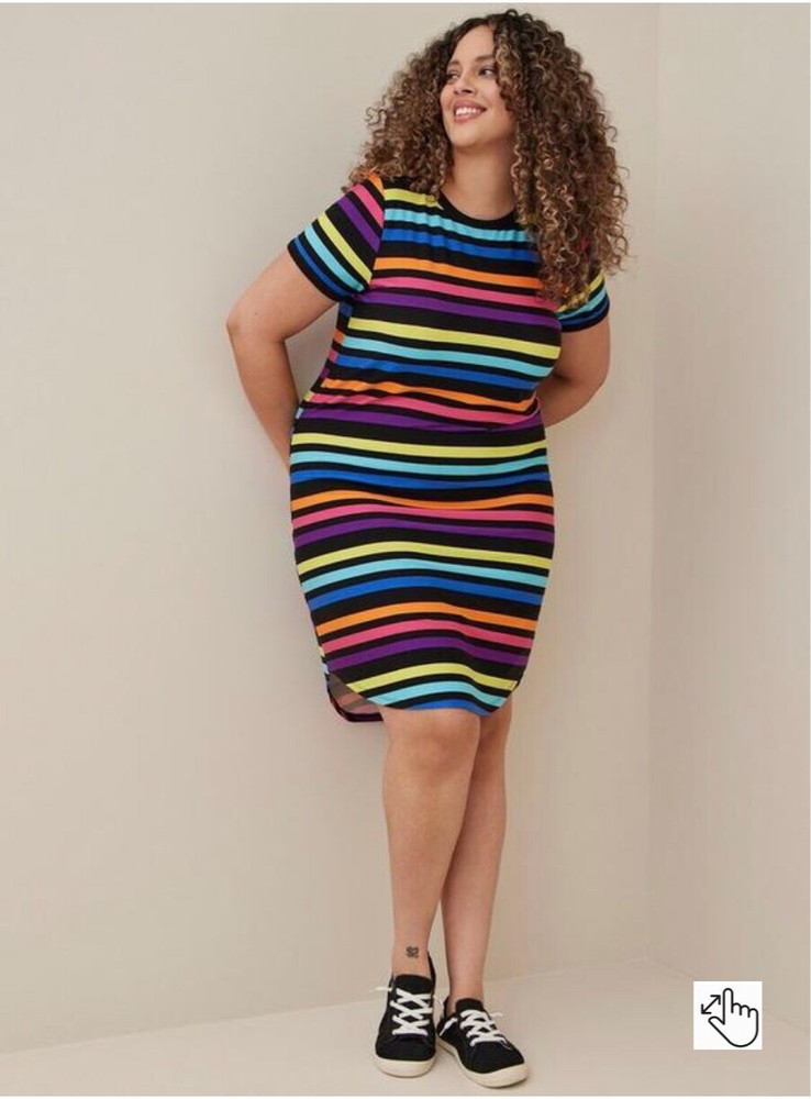 Torrid Super Soft Short Sleeve Rainbow Pride T-Shirt Dress Plus Size 5