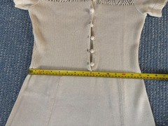 Vintage Ivory St. John Knit Dress Rare Knit Detailing Small Size Gorgeous