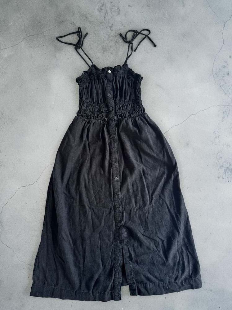 Universal Thread Smocked Tie-Strap Button-Front Mini Dress