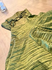 Cache Size 4 Green Solid Halter Sleeveless Mini Dress Ruffle Hem Lined
