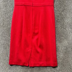 Talbots Red Textured Sleeveless Sheath Dress Size 6 Cotton Blend Career Office