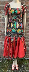 Enadia Ethnic Print Red Multi Coloured Dress Ladies Pls See Listing For the Sz