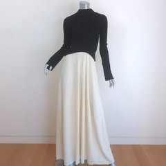 Solid & Striped The Soglio Colorblock Maxi Dress Black/Ecru Size Extra Small NEW