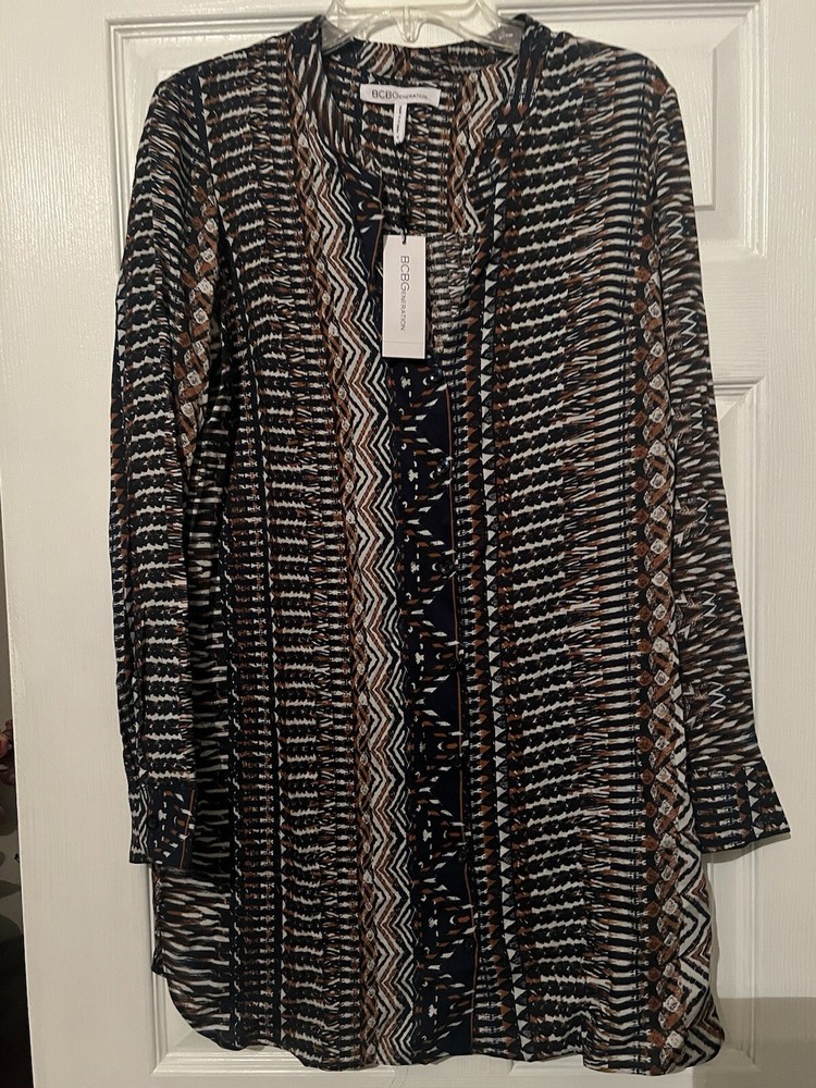 BCBGeneration Printed Long Sleeve Mini Dress Size M NWT MSRP $78.00