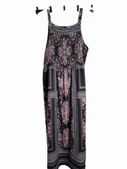 Bailey Girl Black Floral Maxi Dress Size 2X Plus Size Sleeveless Smocked Boho