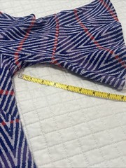 TYLER BOE Size Large MINDY Blue Red Chevron Jacquard Flare Sleeve Dress Boho