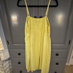 Universal Thread Yellow Smocked Square Neck Midi Dress Adjustable Straps XL