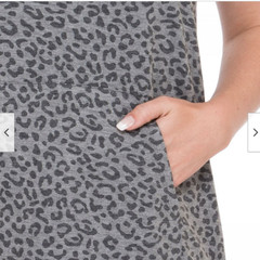 B COLLECTION BY BOBEAU WOMEN&rsquo;S SLEEVELESS HOODED DRESS(GRAY MINI LEOPARD XL)NWT