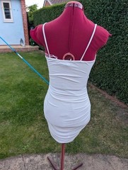 Pink Vanilla White Ruched Twist Front Bodycon Dress – UK 12