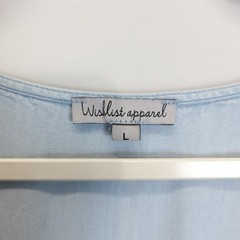 Wishlist Chambray Tencel Dress Women L Blue Smocked Tiered Ruffle Cottagecore