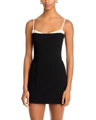 French Connection Azra Contrast Trim Mini Dress Women&rsquo;s 0 Blackout Corset style