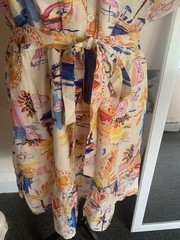 Sam Edelman Abstract Multicolor Collared Short Sleeve Button Belted Dress 12
