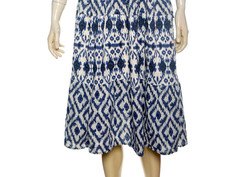 Sezane Robe Stella Dress Blue Ikat S 36 Women Raglan Short Sleeve Midi NWT 45351