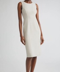 Michael Kors Collection Women&rsquo;s Gray Double-Faced Wool Crepe Sheath Dress Size 4
