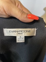 Evan Picone Black Stretch Zip Back Formal A Line Dress Women’s Size 6 Career EUC