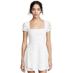 $170 Medium Small ❤️ Flynn Skye Revolve White Cotton Women Eyelet Mini Dress