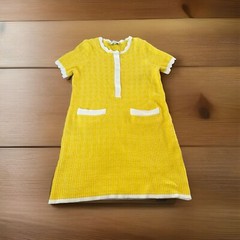 Free Assembly Yellow Women’s Mini Sweater Dress With Scalloped Trim Size M N2