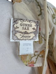 70s Rare Gunne Sax By Jessica Maxi Floral Butterfly Print Angel Kimono Sleeve
