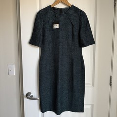NWT St. John Short Sleeve Tweed Dress SZ 8 Office Career