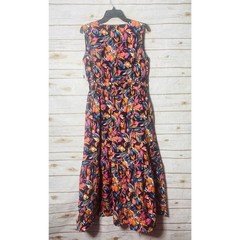 French Connection Floral Sleeveless Side Zipper and Pockets Maxi Dress Size XXL