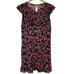 ModCloth Jam Packed Prairie Dress Women S Black Strawberry Fruit Cottage Garden