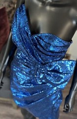 Dundas Strapless Sequin Tulle Mini Dress Sz 40 IT