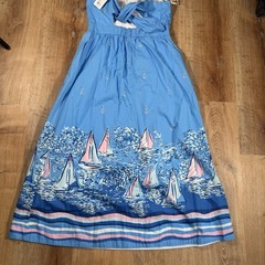 NEW Lilly Pulitzer Charlese Halter Midi Dress Size 8 Lunar Blue A Lil Nauti $298