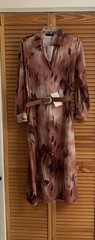 ZARA WOMENS SATIN PRINTED BELTED LONG SLEEVES MIDI DRESS MULTIC/2437/143 Sz XL