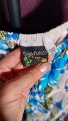 Aloha Fashion Blue White Green Floral Tropical Sundress Scoop Neck One Size