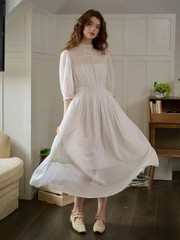 Olivia Lace Panel White Dress Size Medium