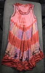 India Boutique Women’s Pink Purple Tie Dye Tank Scoop Neck Dress Free Size